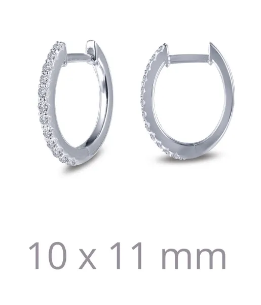 10x11mm Huggie Hoop Simulated Diamond Earrings E0345CLP