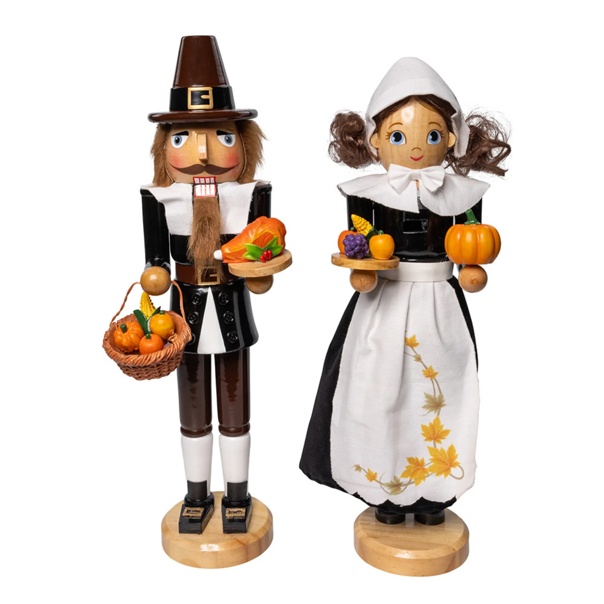 15" Man & Women Pilgrim Nutcracker Set