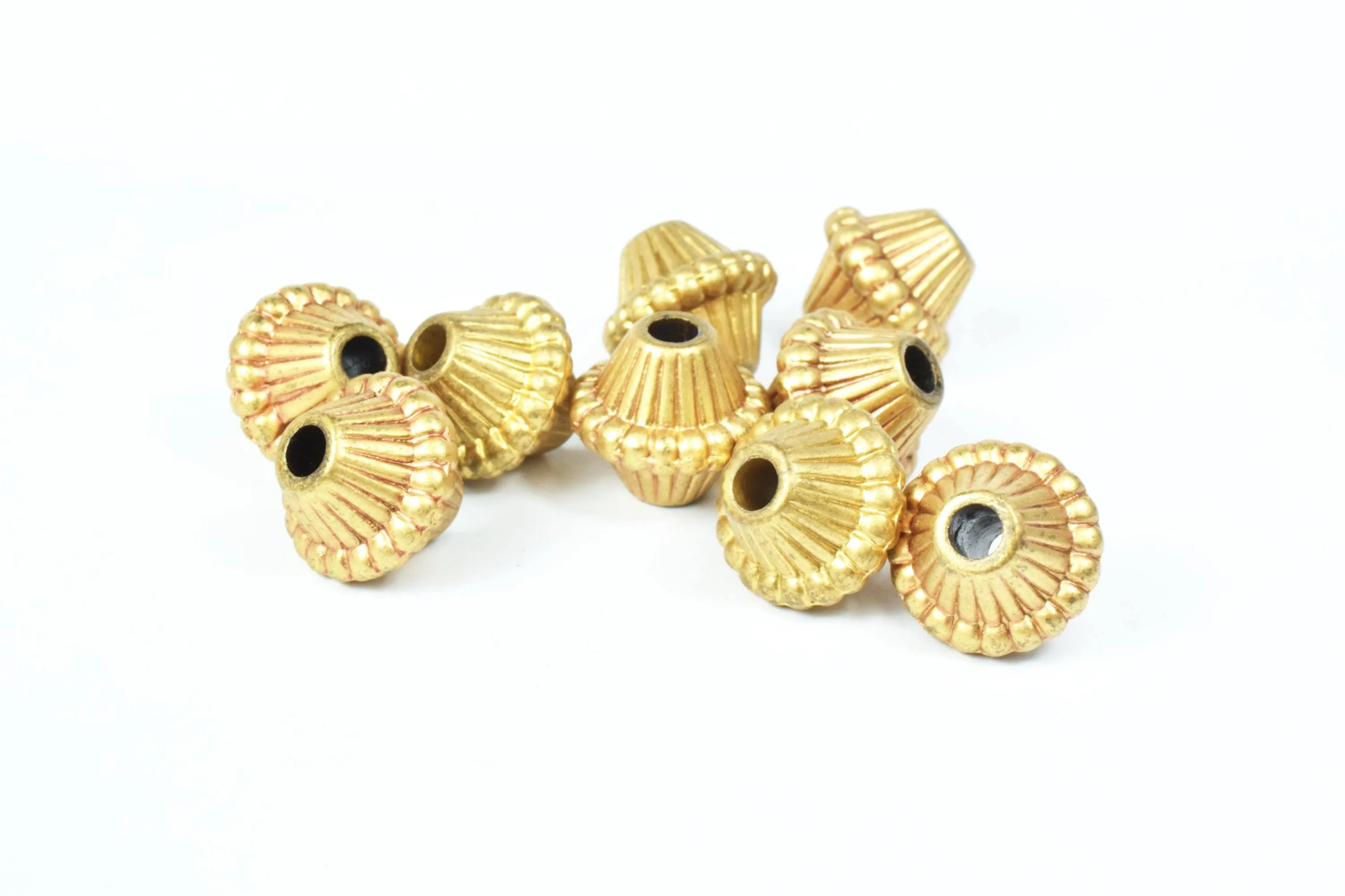 16mm Tube Cone Funnel Bead, Antique Gold Plastic Resin Textured  Beads, Plastic Gold Beading Tools, Wholesale  Beads, Macrame Beads