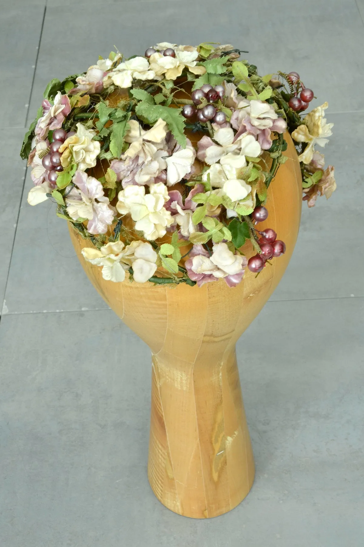 1950s Purple Flowers Flapper Style Fascinator Hat