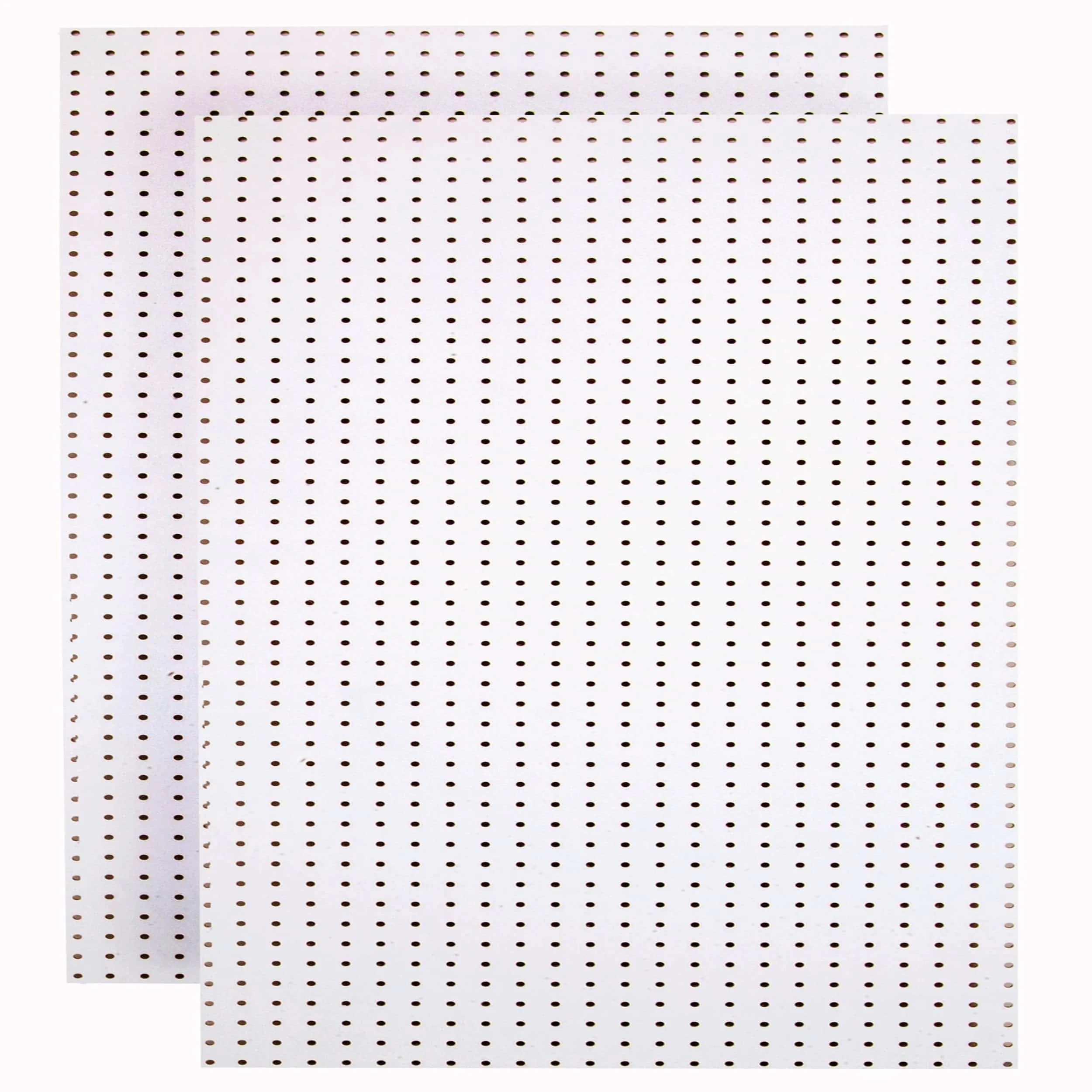 (2) 24 In. W x 48 In. H x 1/4 In. D Custom Painted Blissful White Heavy Duty Tempered Round Hole Pegboards