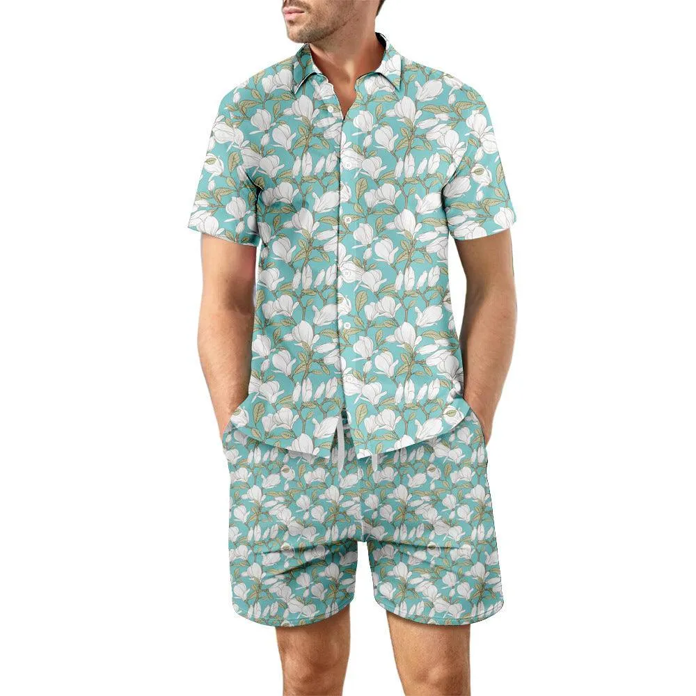 2Pcs Printed Beach Shirt