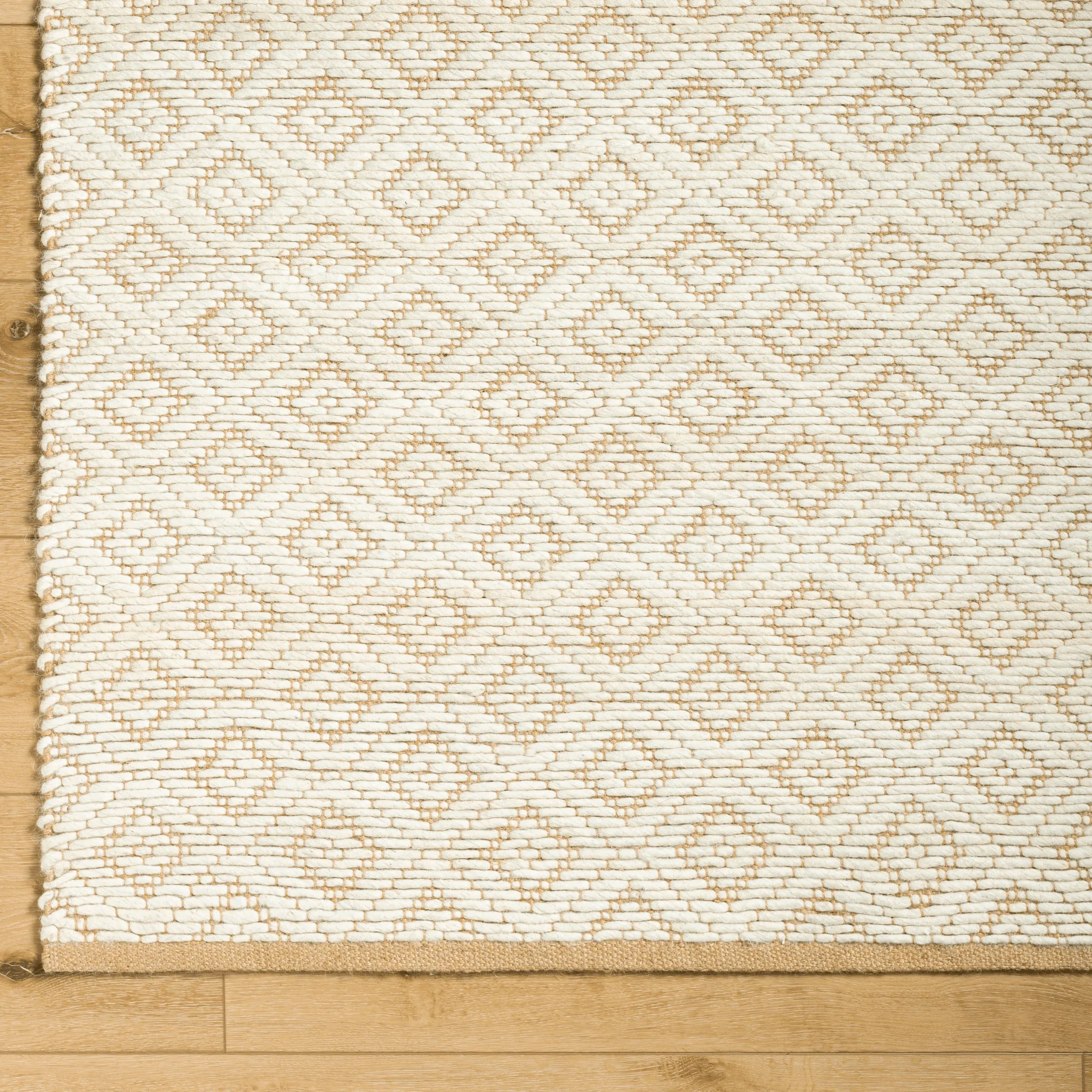 Ahlat Cream & Brown Wool Blend Area Rug - Available in a Variety of Sizes