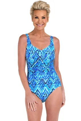 Artisan Ikat Side Shirred Swimsuit