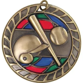 baseball stained glass medal