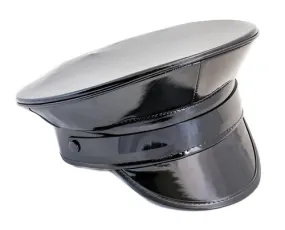 Black Patent Leather Captain Hat