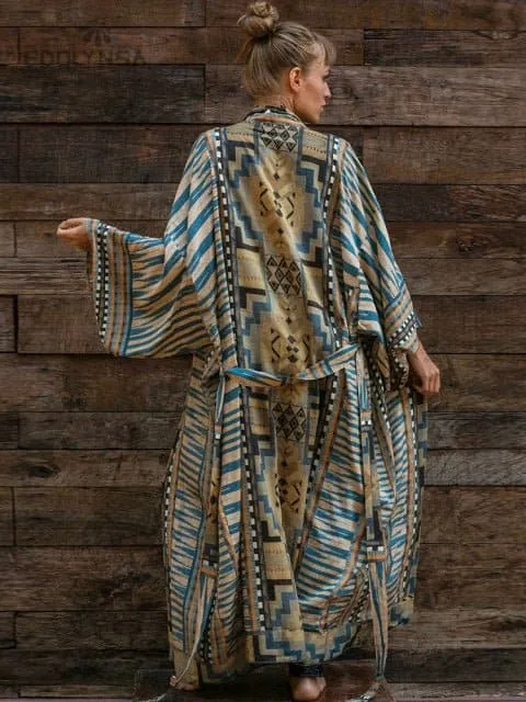 Bohemian Kimono Tunic - Vibrant Bohemian Patterns, Breathable Cotton-Rayon Blend, Versatile Style