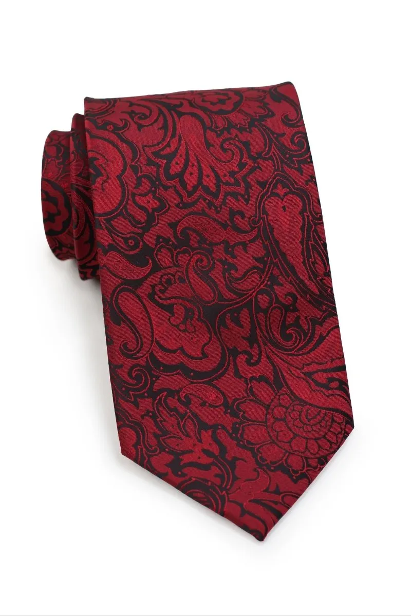 Bordeaux Floral Paisley Necktie