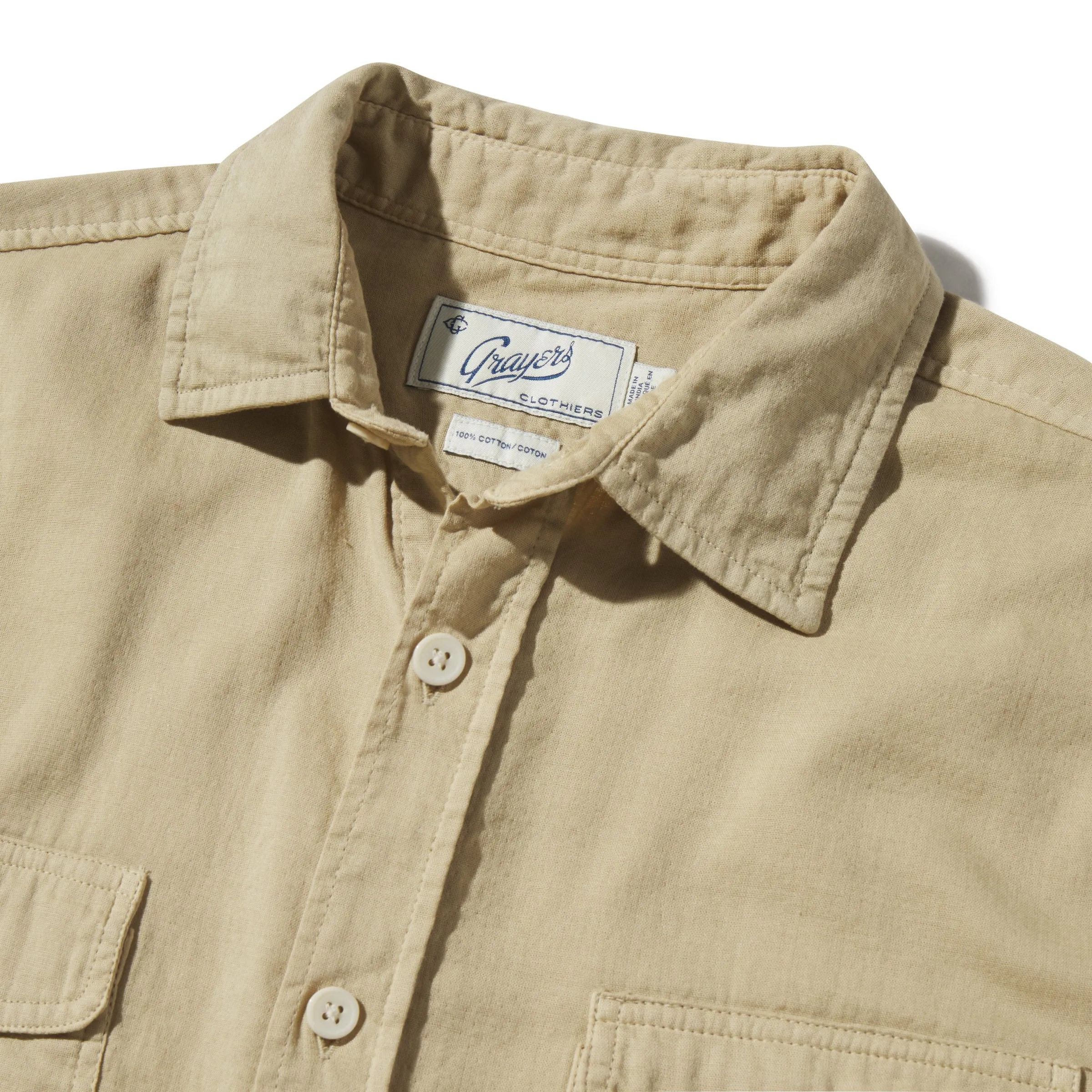 Brando Lightweight Double Cloth Shirt - Safari