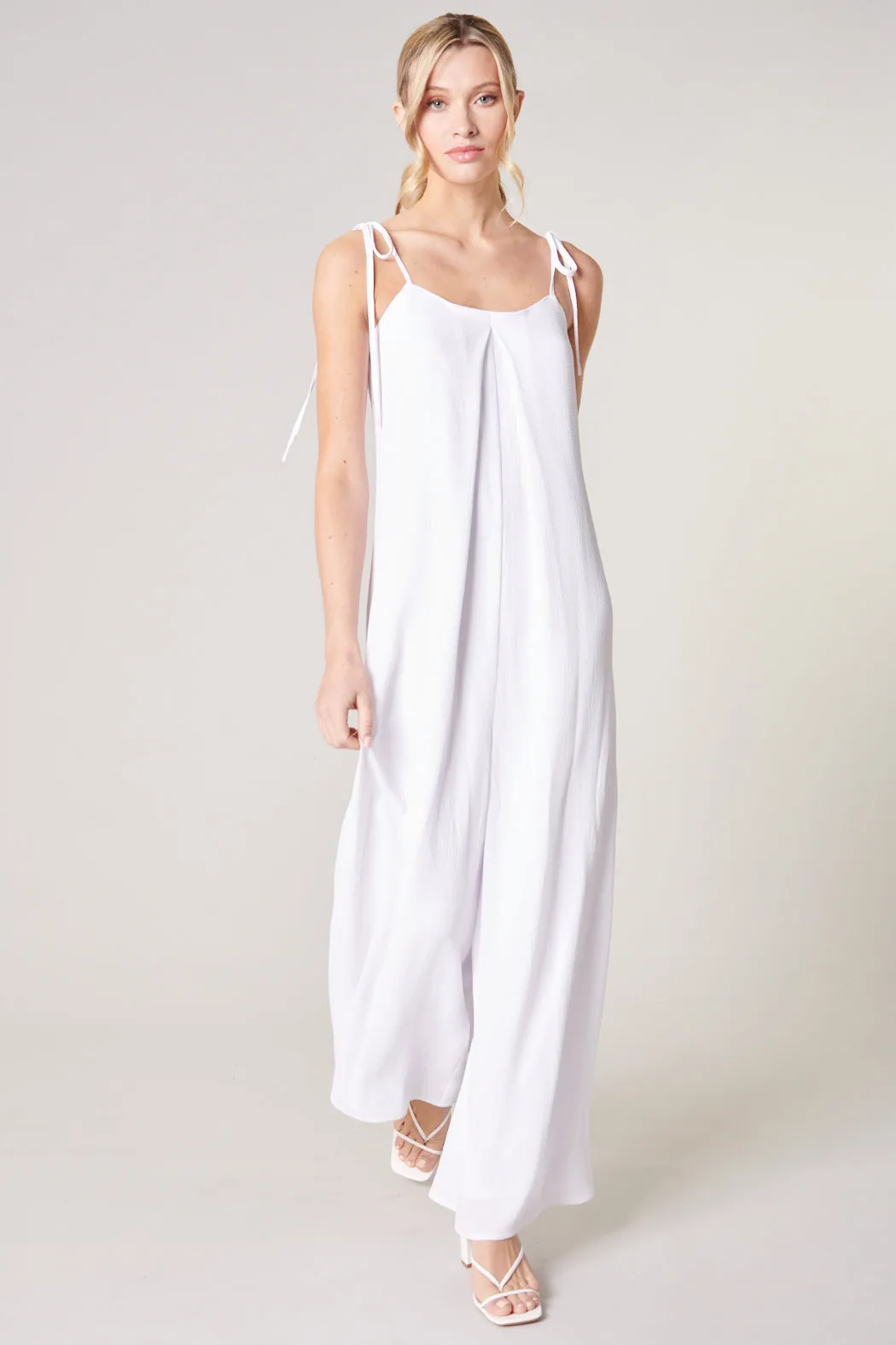 Catch A Breeze Wide Leg Tie Strap Jumpsuit