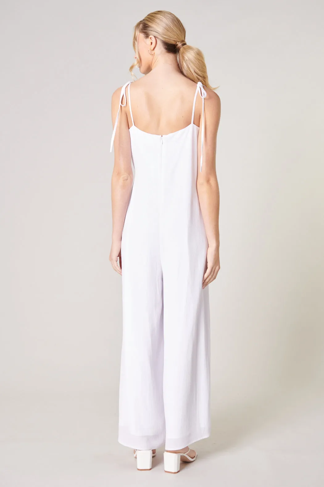 Catch A Breeze Wide Leg Tie Strap Jumpsuit