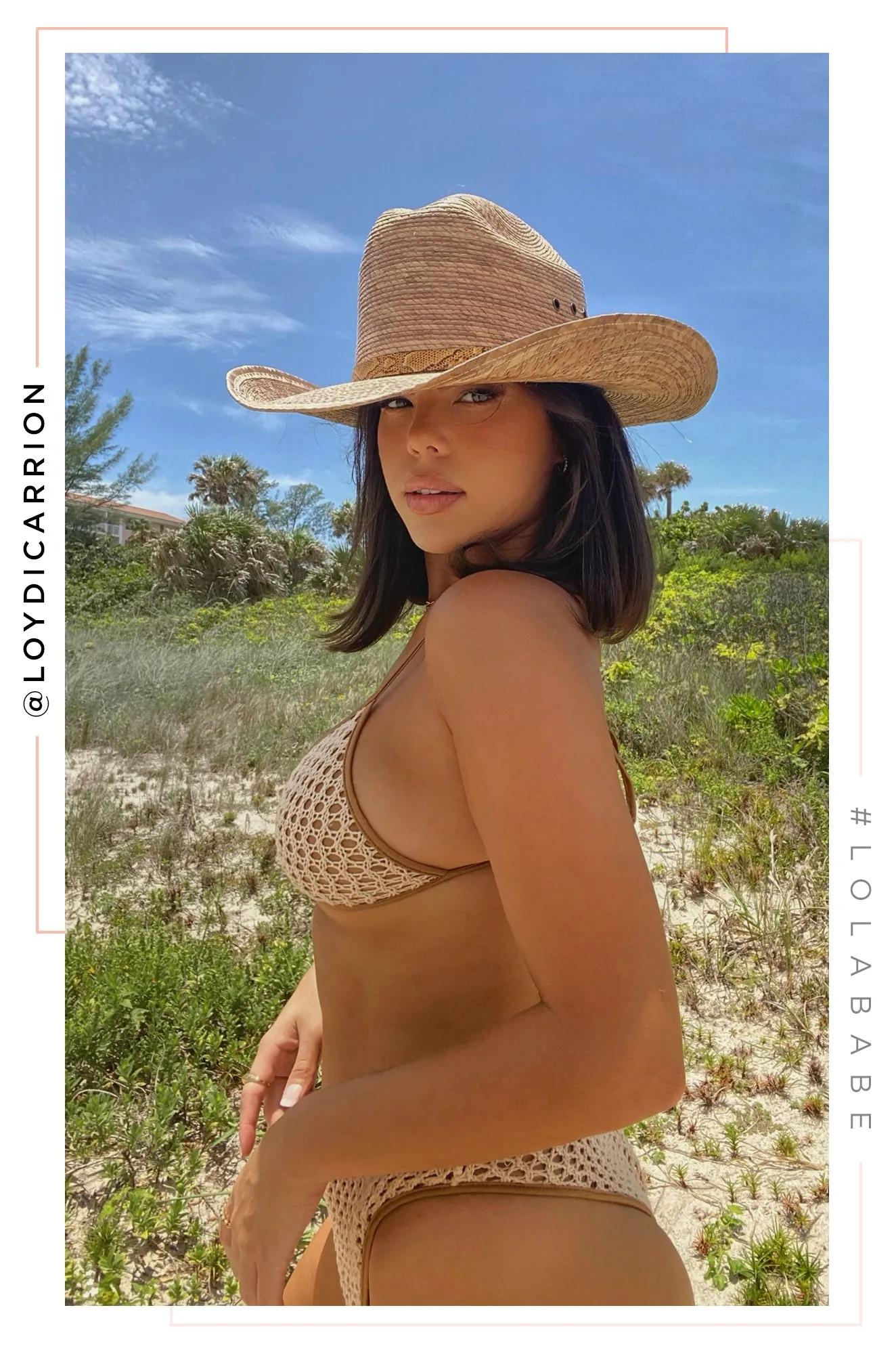 Desert Sunsets Palm Leaf Straw Hat - Nude