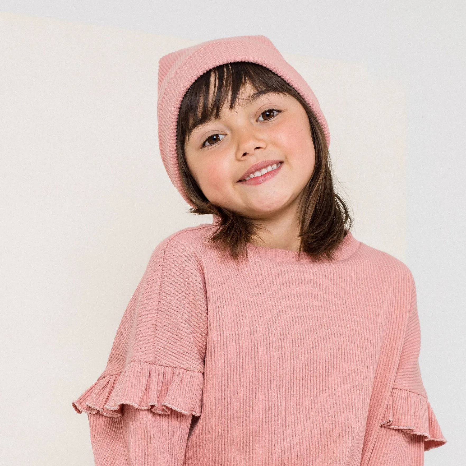 Designer Kidz Bobbie Rib Beanie - Tea Rose