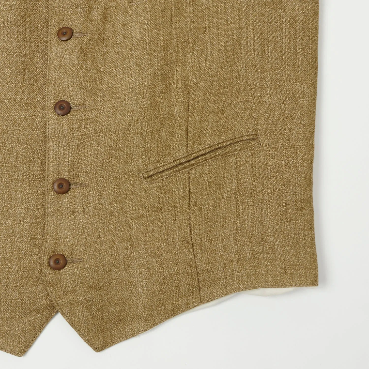 East Harbour Surplus 'Smith'  Vest - Herringbone Brown/White