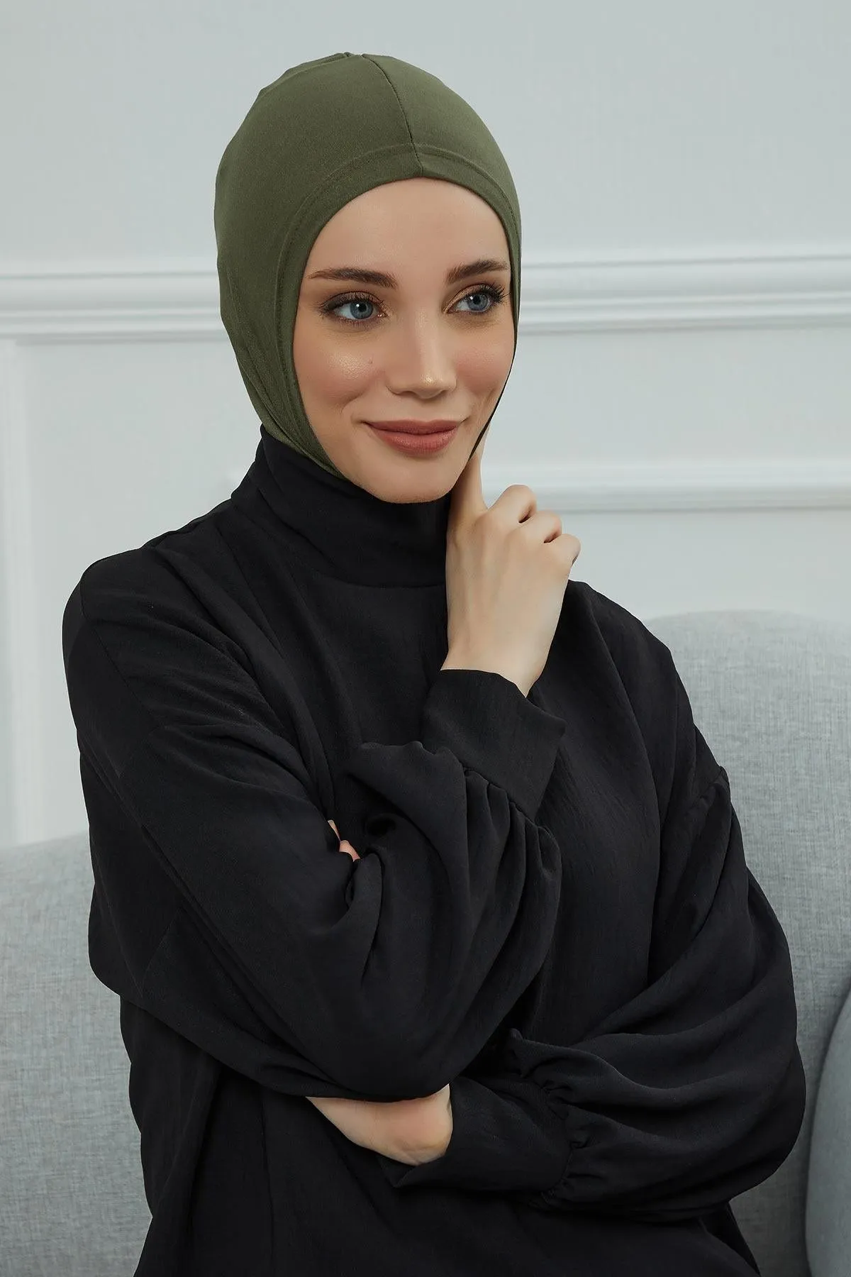 Elegant Full Head and Neck Hijab Cover, Instant Turban Inner Bonnet Head Wear, Lightweight Ninja Cap Head Wrap, Ramadan Muslim Gift,TB-1