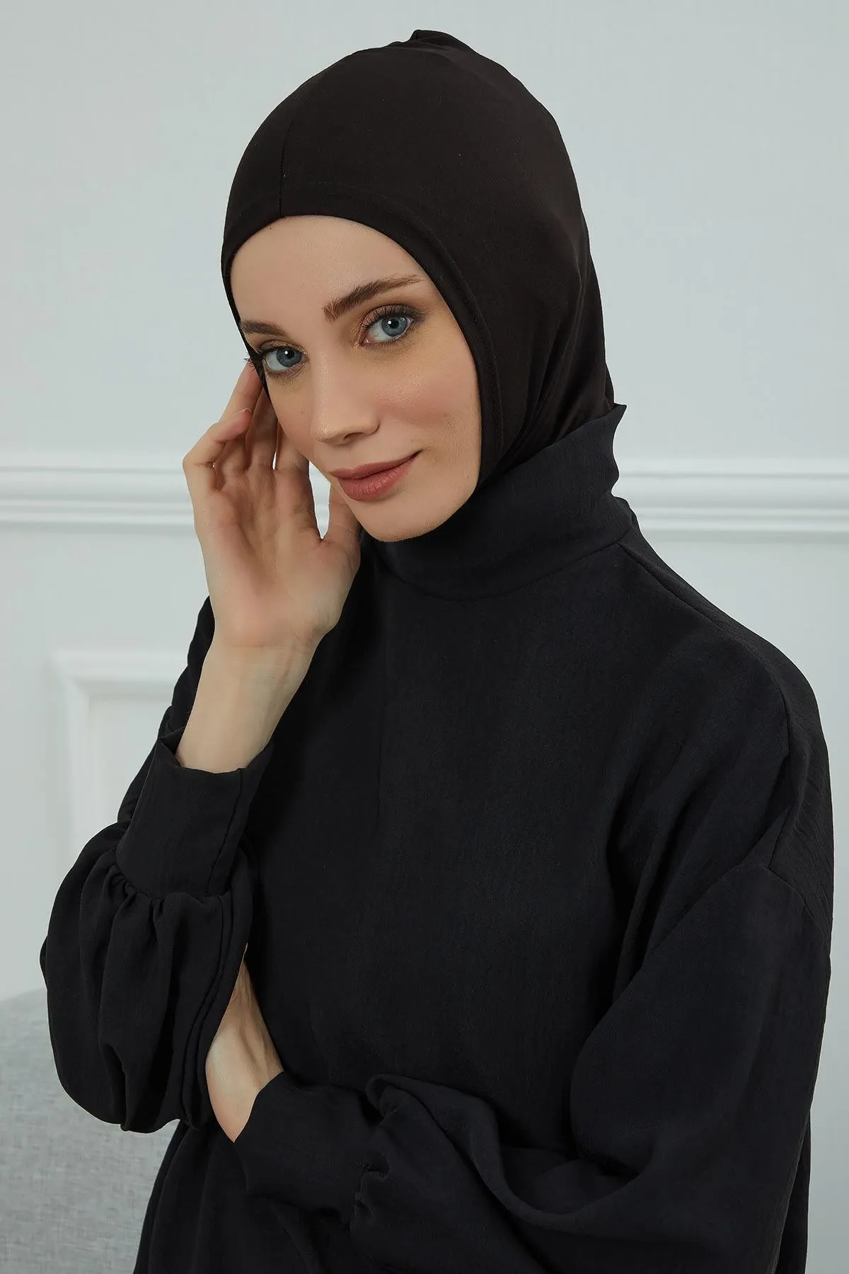 Elegant Full Head and Neck Hijab Cover, Instant Turban Inner Bonnet Head Wear, Lightweight Ninja Cap Head Wrap, Ramadan Muslim Gift,TB-1