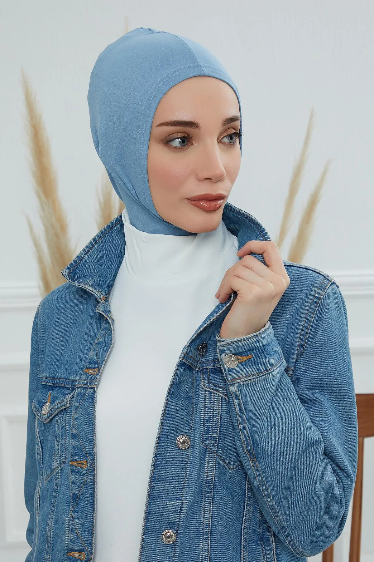 Elegant Full Head and Neck Hijab Cover, Instant Turban Inner Bonnet Head Wear, Lightweight Ninja Cap Head Wrap, Ramadan Muslim Gift,TB-1