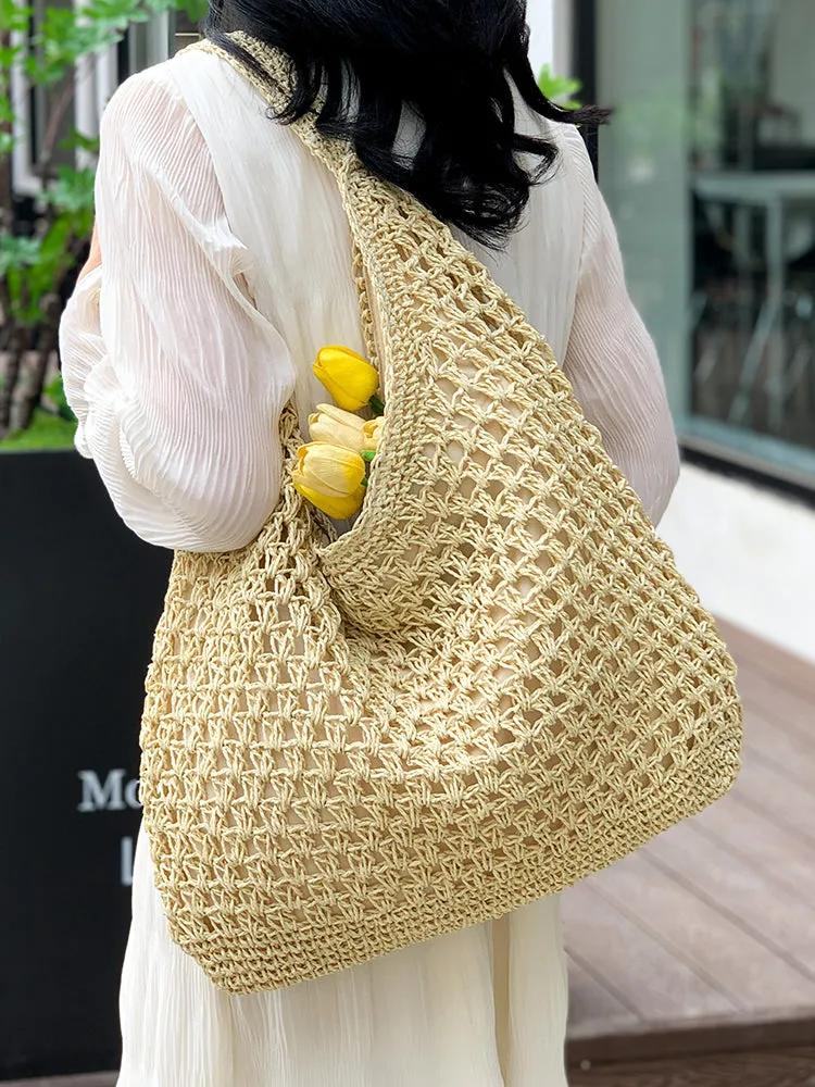 Elena Handbags Straw Woven Tote