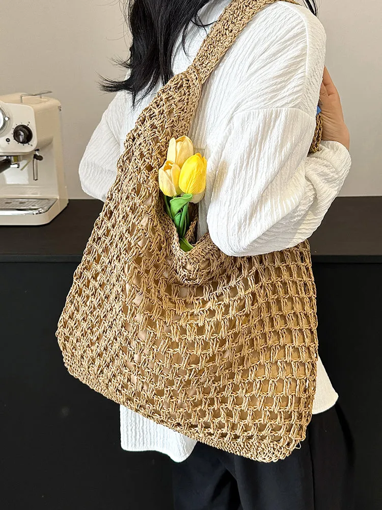 Elena Handbags Straw Woven Tote