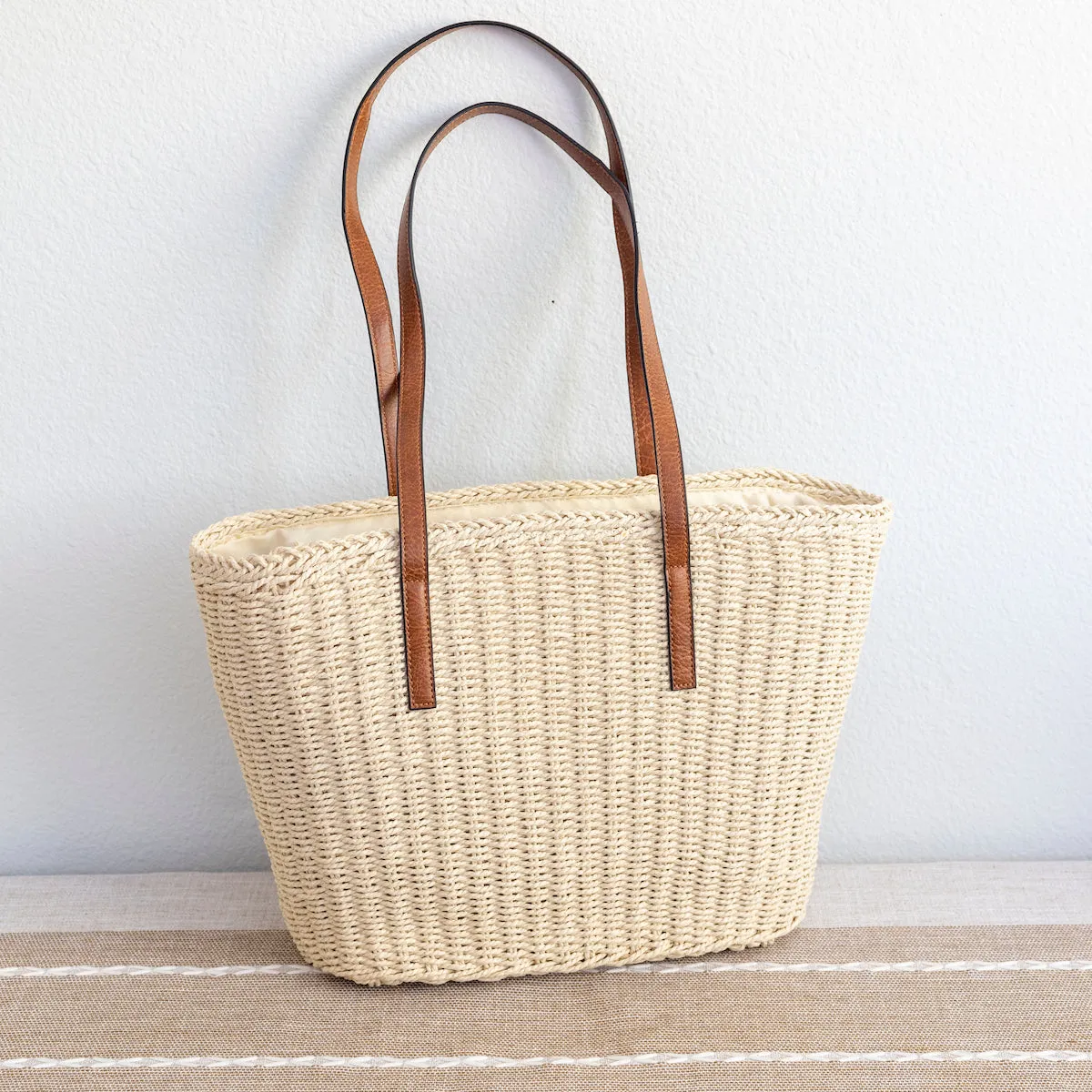 Elena Handbags Woven Straw Market Tote Summer Fashion Bag