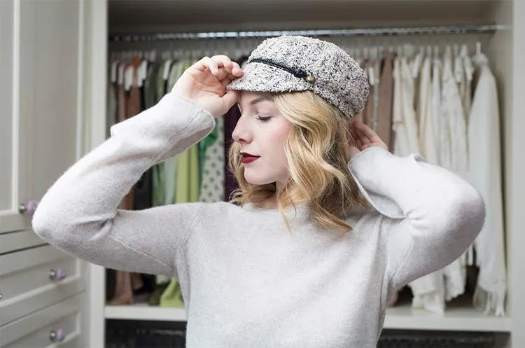 Elyse Tweed Marine Cap