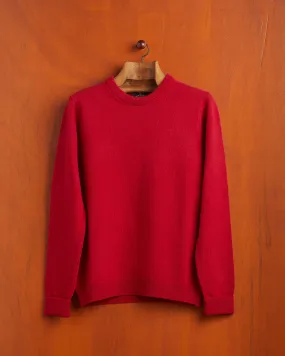 Extrafine Merino Wool Crew Neck - Red