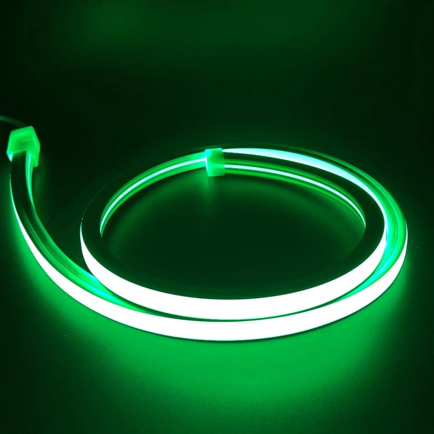 Green LED Neon Flex 220V 240V Flat Shape Top Bending 20cm Cutting IP65 with UK Plug