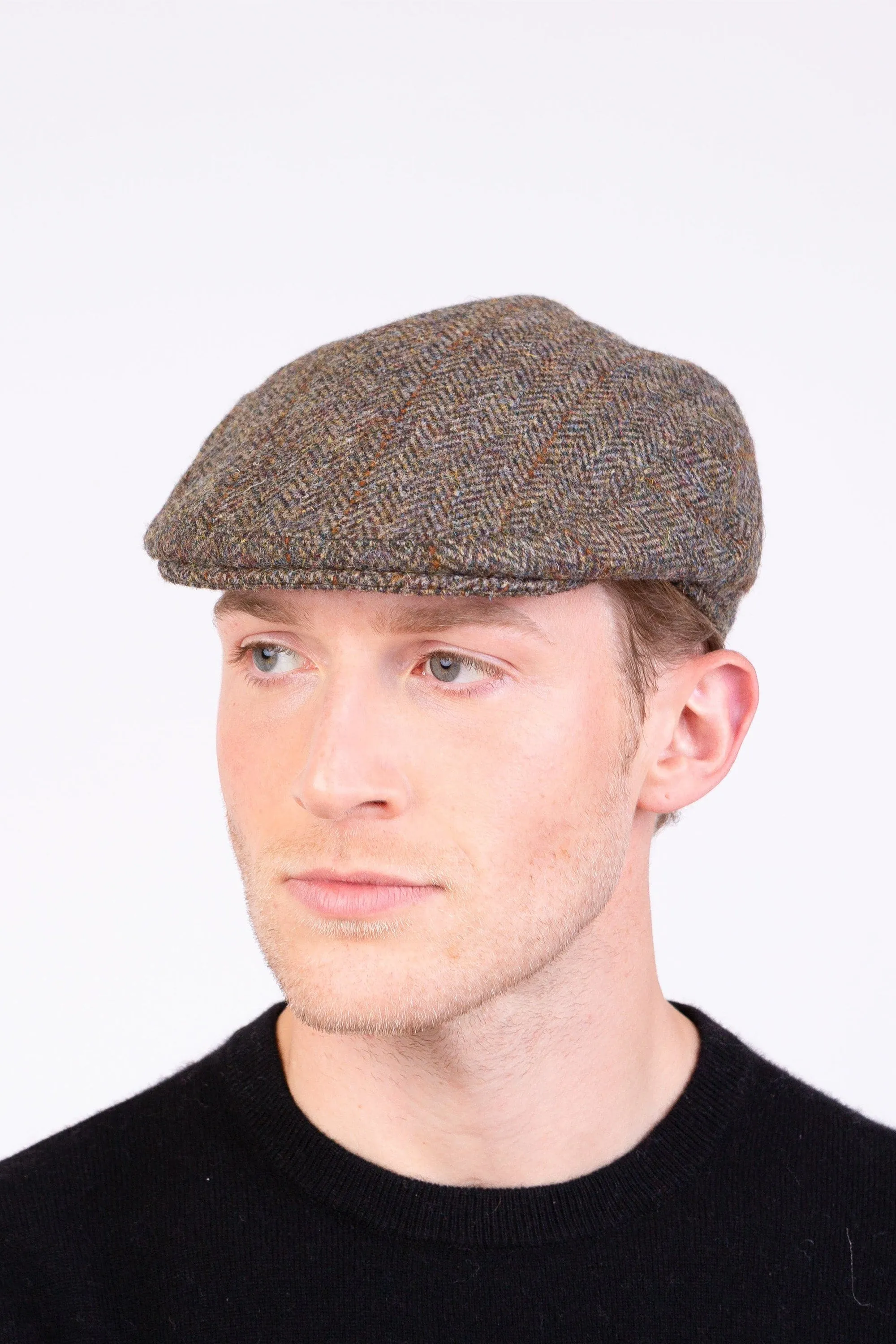 Harris Tweed Stornoway Cap - Brown Check