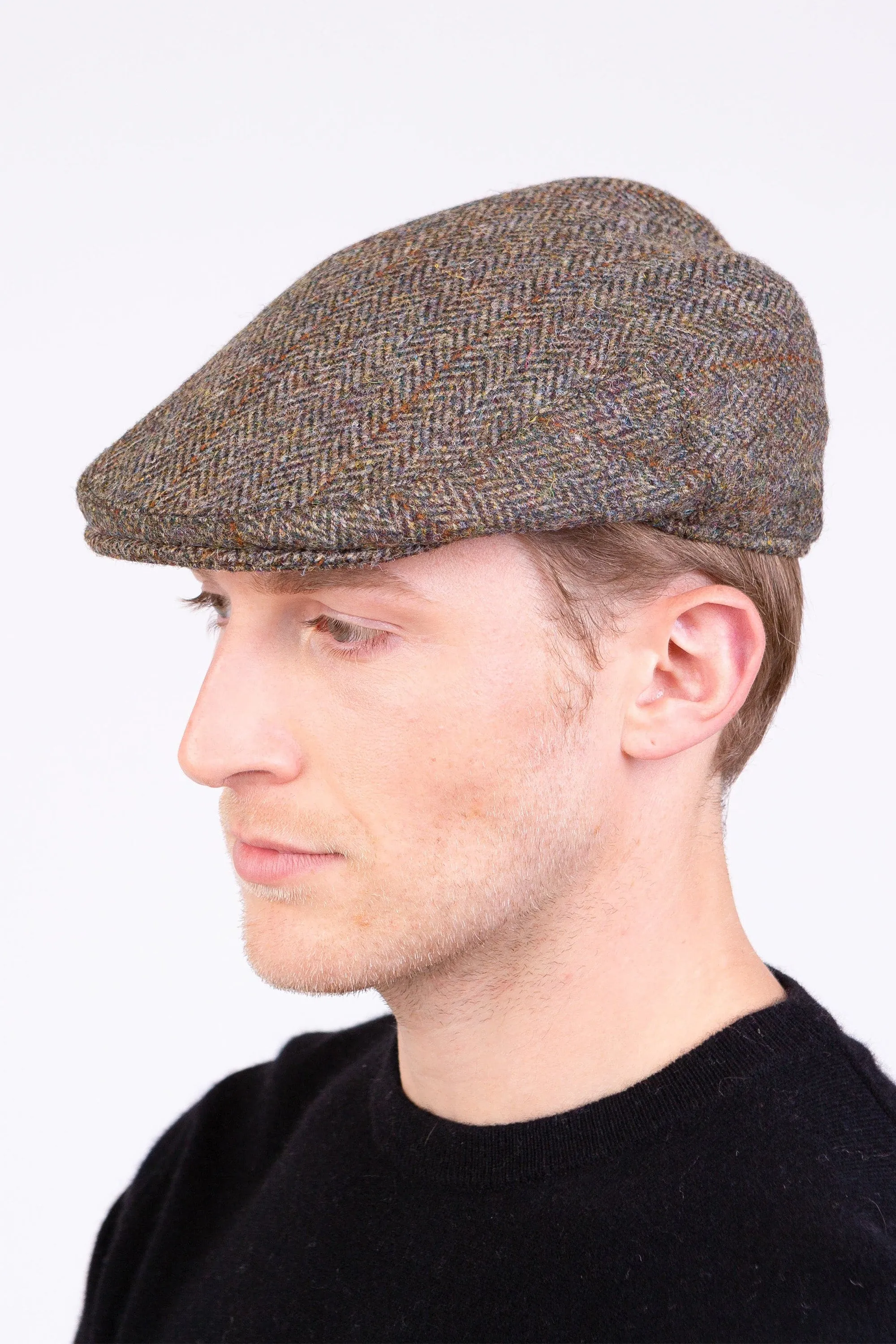 Harris Tweed Stornoway Cap - Brown Check