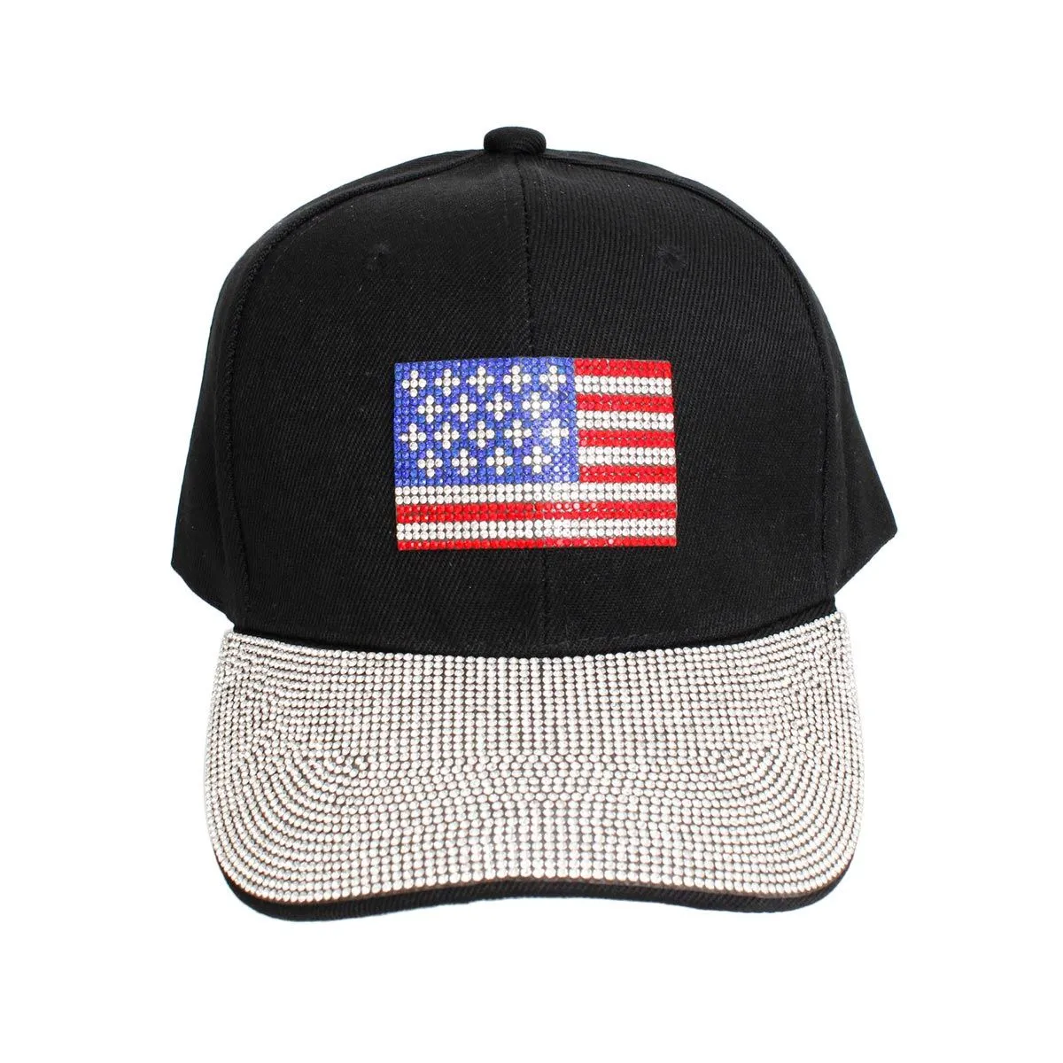 Hat Black Canvas American Flag Baseball Cap Women