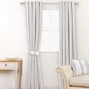 Heacham Stripe Silver Curtain Fabric