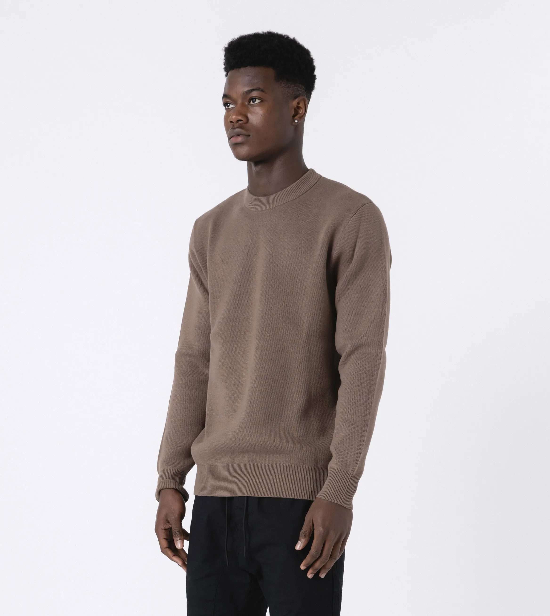 Intarsia Crew Knit Timber