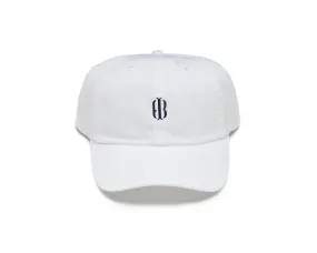 Lightweight Cotton Hat: White with Navy HB Icon