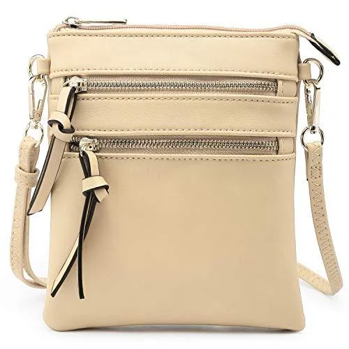 Lightweight Functional Multi Pocket Vegan Leather Shoulder Crossbody Bag l Dasein