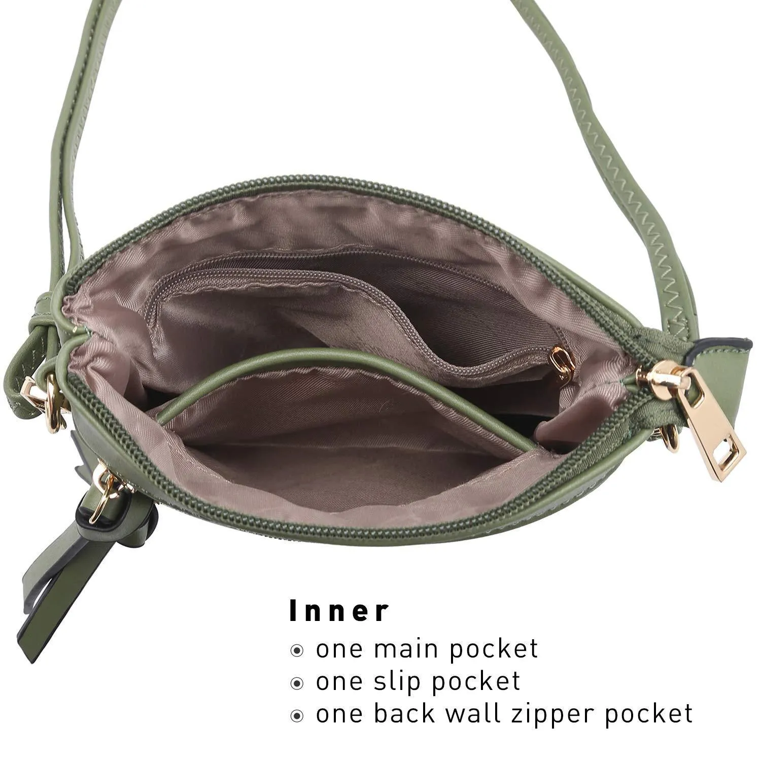 Lightweight Functional Multi Pocket Vegan Leather Shoulder Crossbody Bag l Dasein