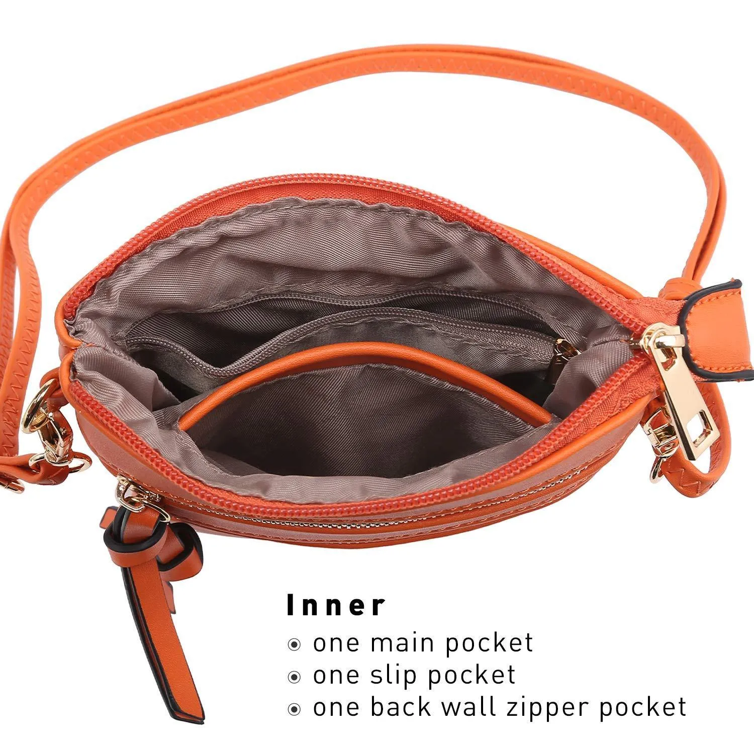 Lightweight Functional Multi Pocket Vegan Leather Shoulder Crossbody Bag l Dasein