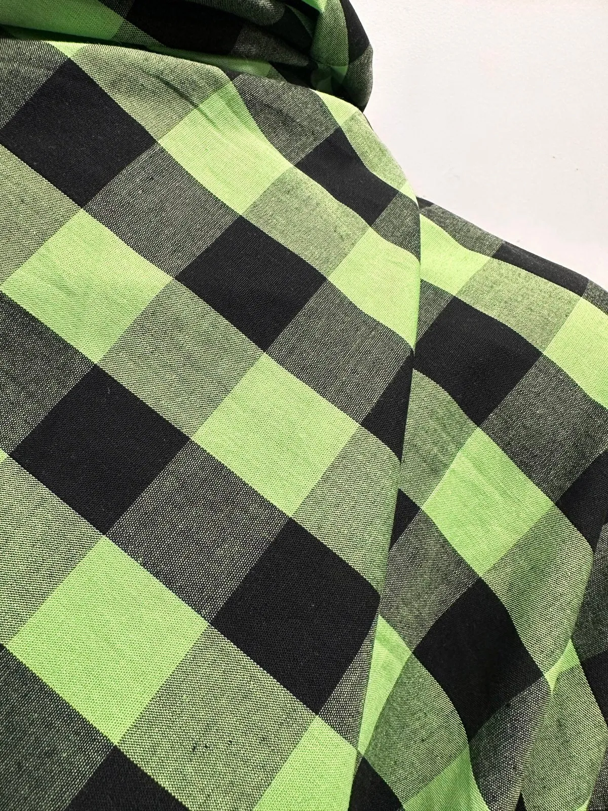 Lime Lightweight Cotton Gingham