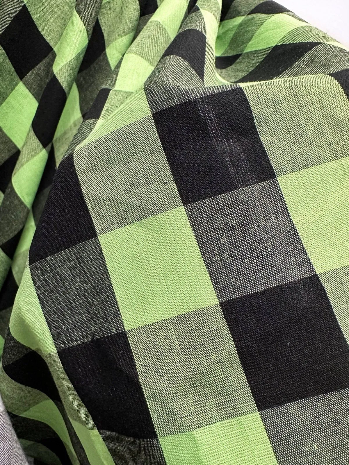 Lime Lightweight Cotton Gingham