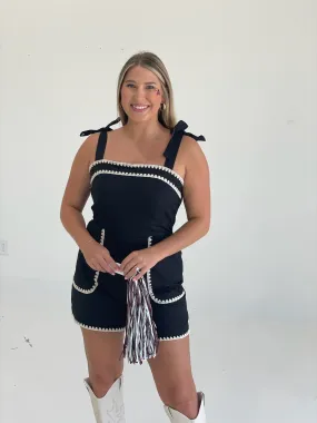 Not So Subtle Romper - Black