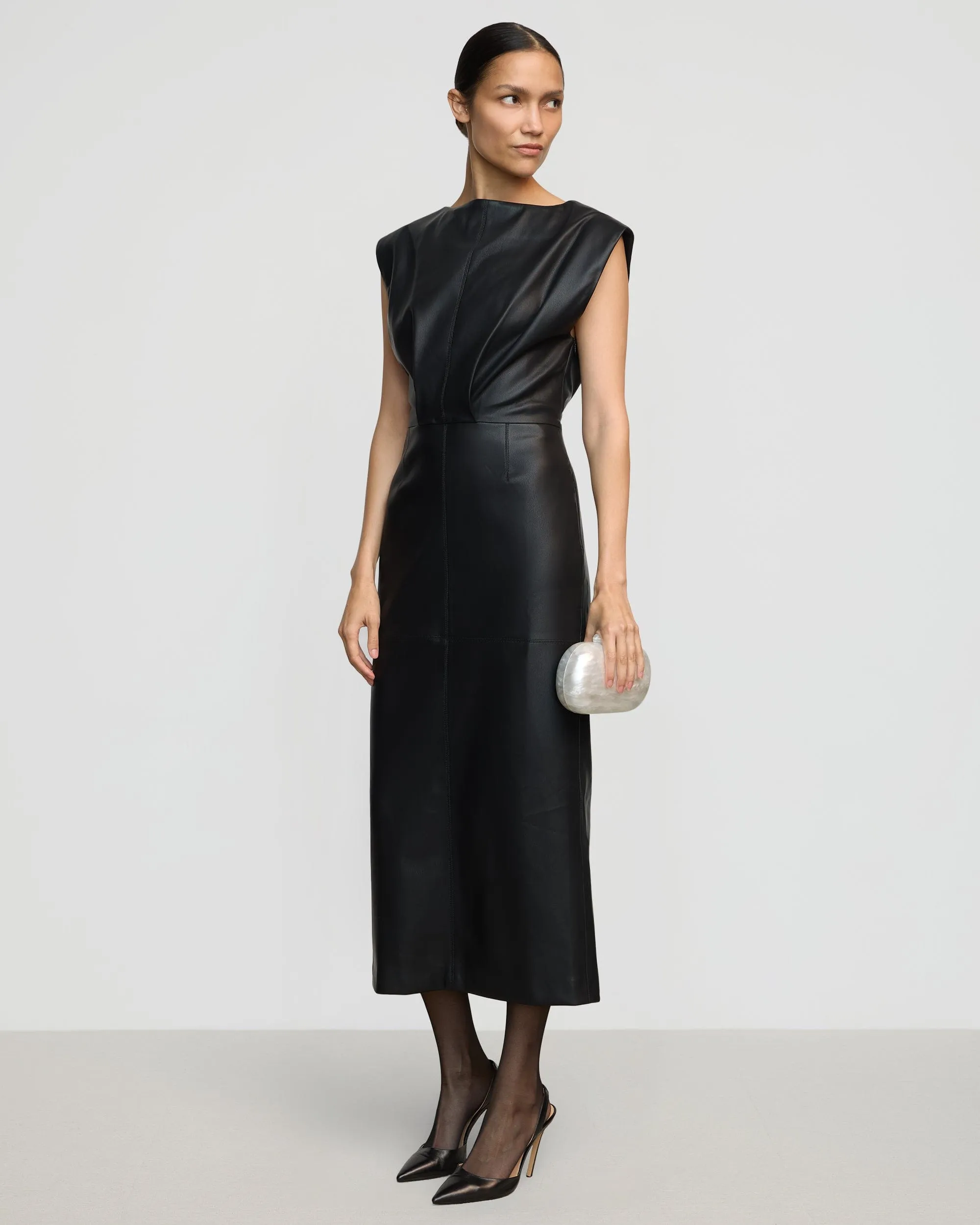 Nova Structured Vegan Leather Dress