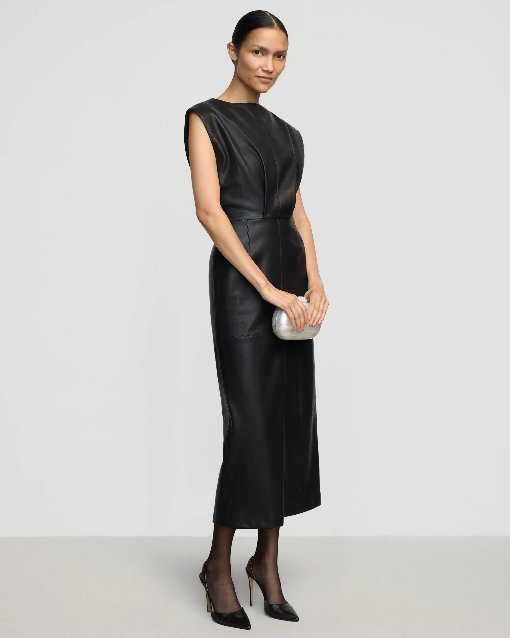 Nova Structured Vegan Leather Dress