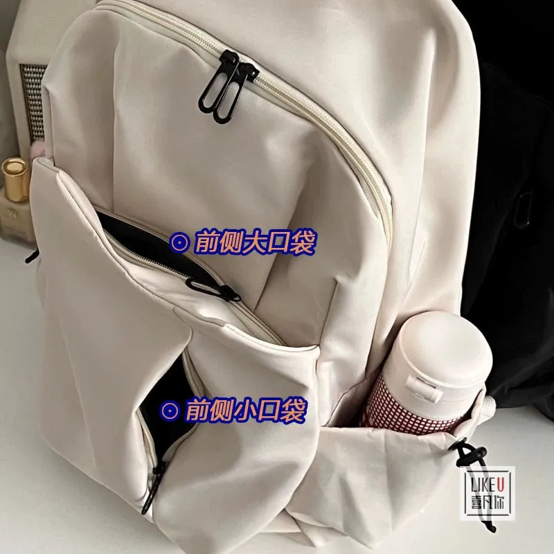 Original Solid Color Mori Campus Canvas Laptop Backpack