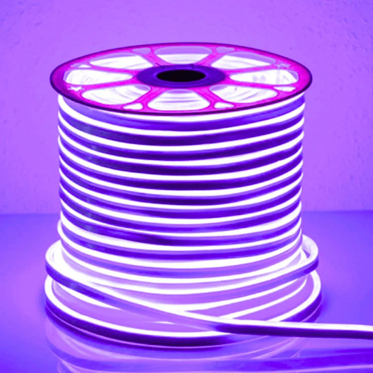 Purple Neon Flex 220V 240V 8x16mm 120LEDs/m IP65 Waterproof with UK Plug