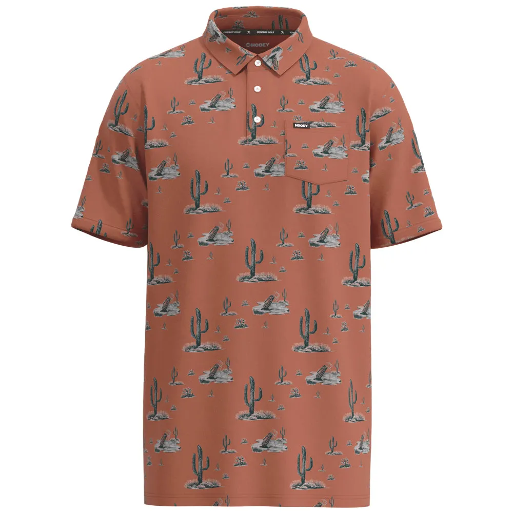 "Hot Shot" Rust w/ Cactus Pattern Polo