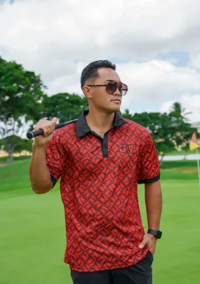 RED & BLACK LAUHALA GOLF SHIRT