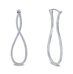 Simulated Diamond Infinity Hoop Earrings E0242CLP