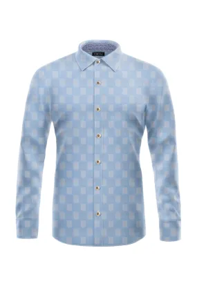 Sky Checker Gentleman's casual Shirt