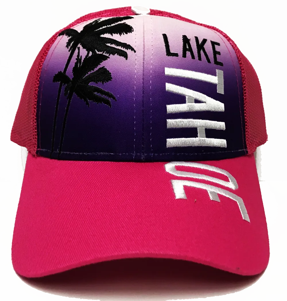 Souvenir Ball Cap Ombre Palm Lake Tahoe Ball Cap