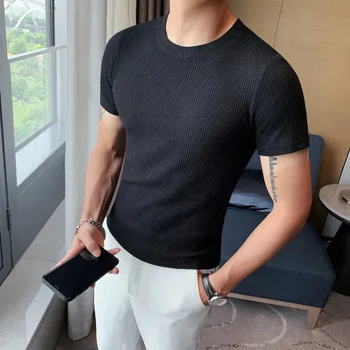 Threebooy New Men Fitness Short Sleeve T-shirt Men Breathe In Summer Leisure Round Collar Slim Fit T-shirts/Male Tops Plus Size S-3XL