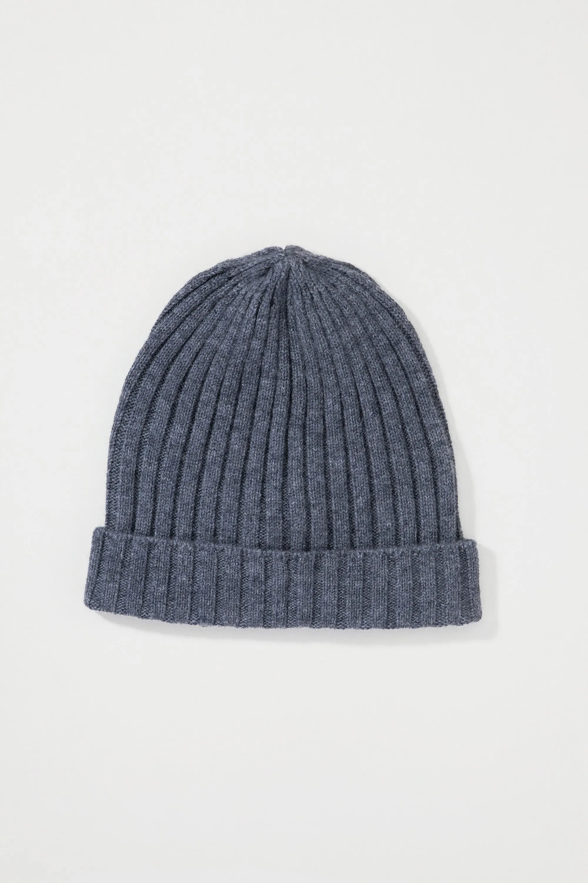 Unisex Wide Ribbed Beanie Hat - Derby Grey